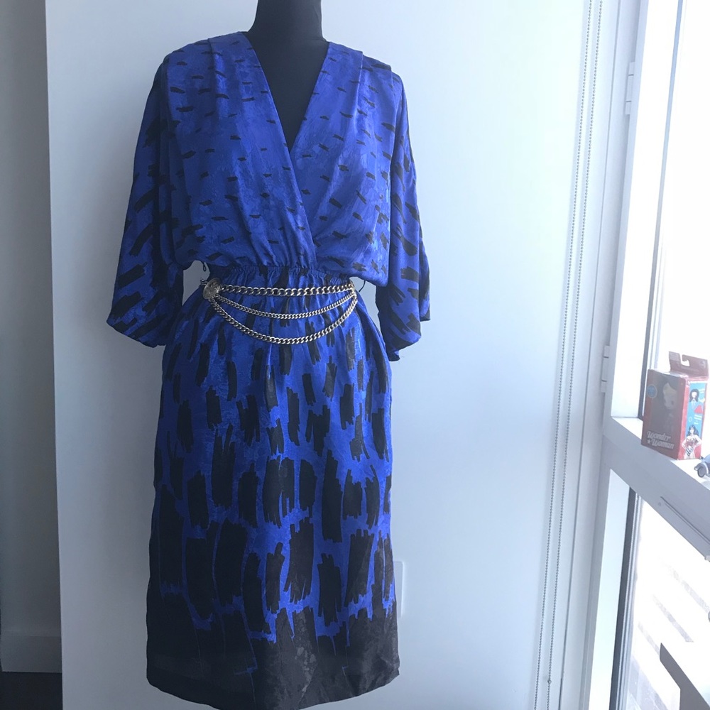 Vintage Blue and Black Dress